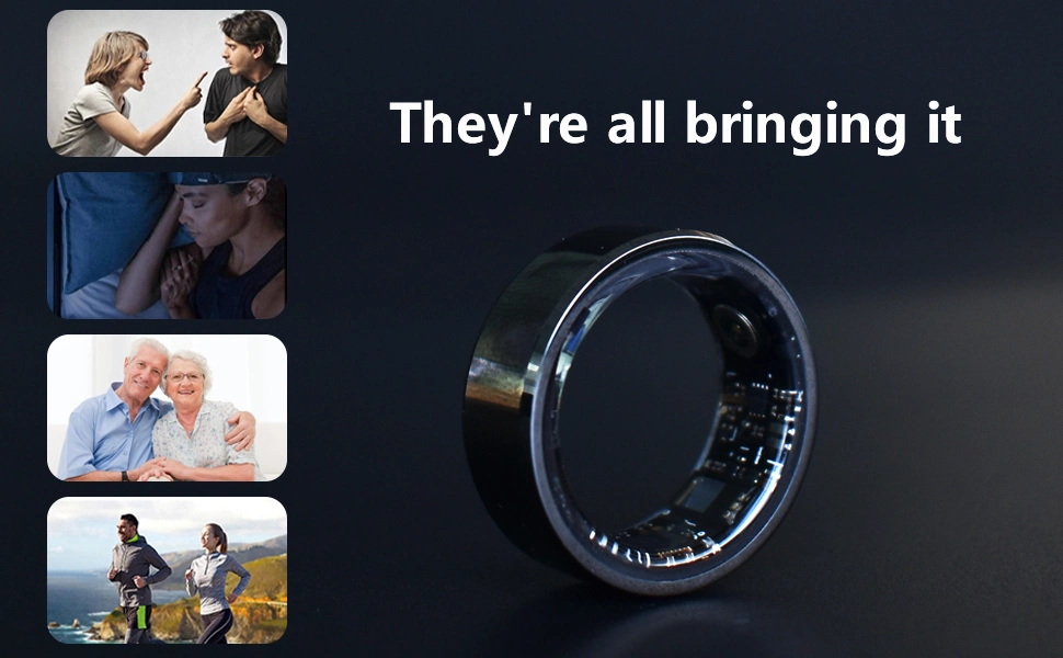 Intelligent Monitoring Health Situation APP Customized Accept Smart Ring Hrv Blood Oxygen Saturation Smart Health Rings