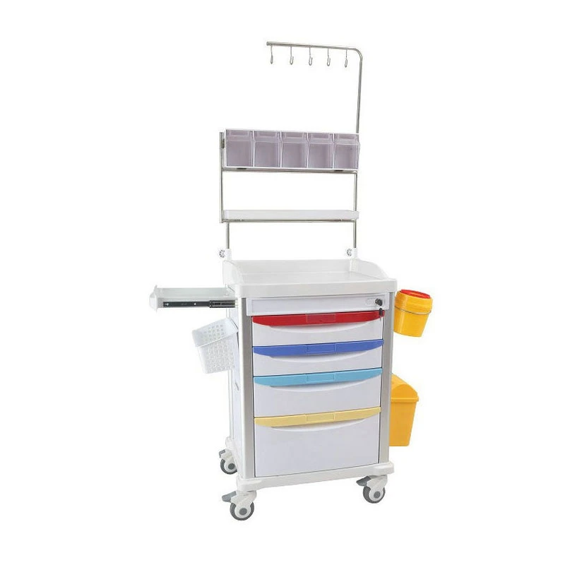 Hospital Equipment ABS Trolley Anesthesia Cart Medical Emergency Trolley