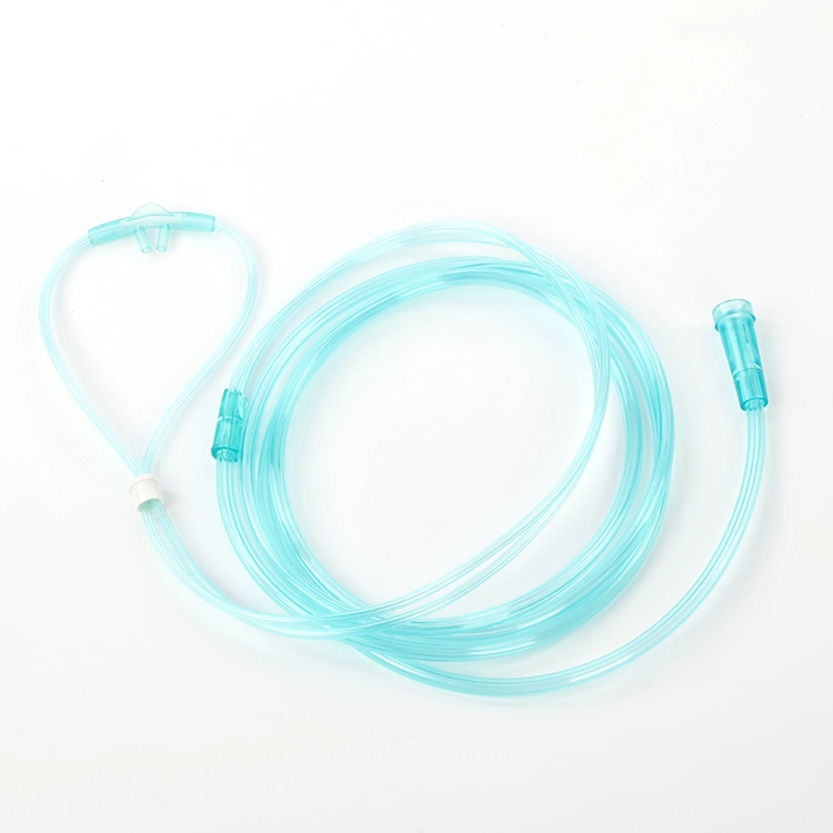 High Flow Disposable Medical Colored Soft Oxygen Nasal Catheter Cannula