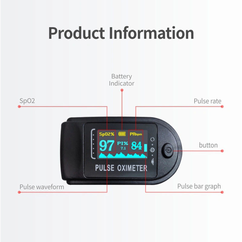 Finger Oximeter Digital Fingertip Pulse Oximeter Blood Oxygen Saturation Meter Finger SpO2 Pr Heart Rate Monitor Health Care