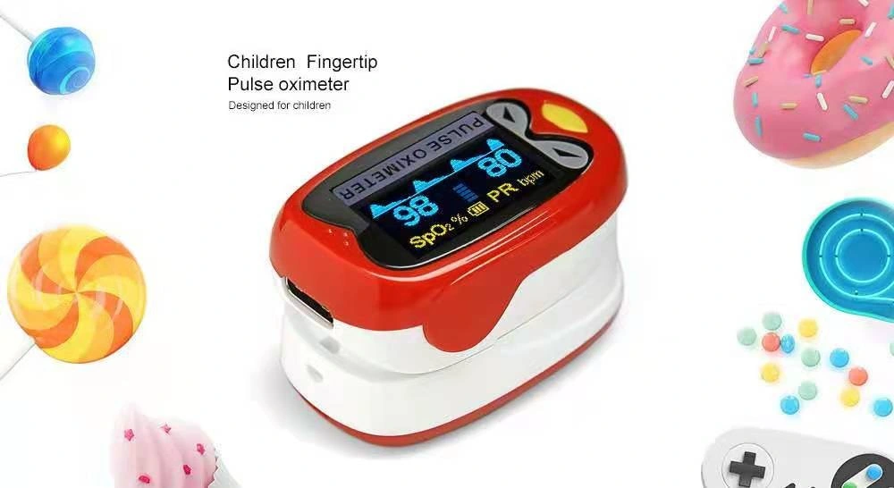 Stock for Kids 4 Color TFT Screen Pulse Oximeter Home Use Blood Oxygen Fingertip Oximeters Pulse Oximeters for Kids Children