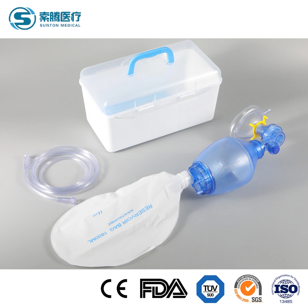 First Aid Manual Silicone Oxygen Resuscitator Autoclavable Disposable CPR PVC Mask Ambu Bag Adult/Pediatric/Infant Medical Emergency Artificial Resuscitator