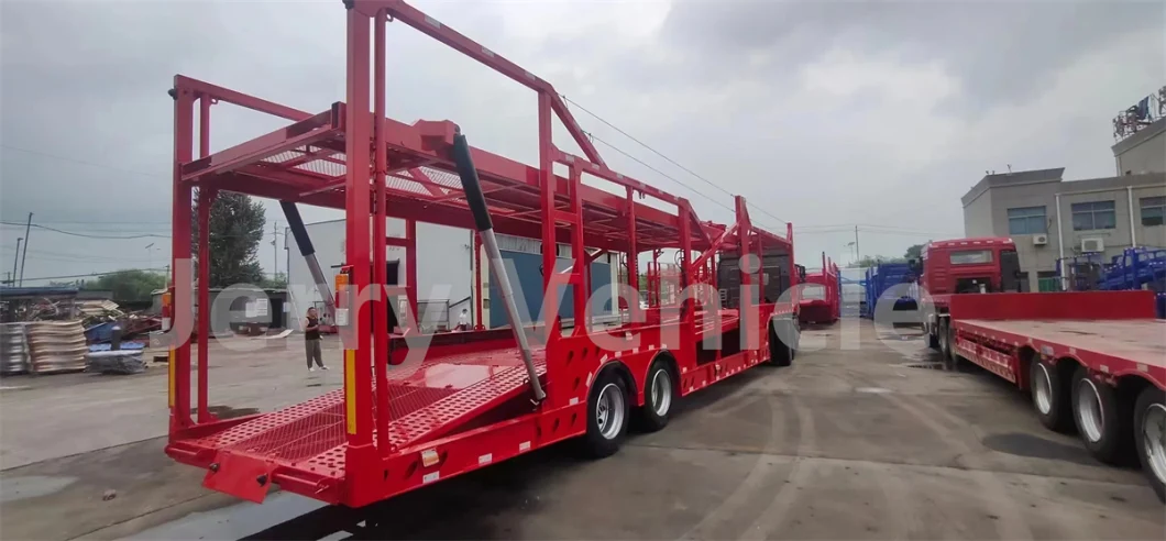 Heavy Duty 2 Axle Jerry Vehicle Car Carrier Semi Truck Trailer for Sale