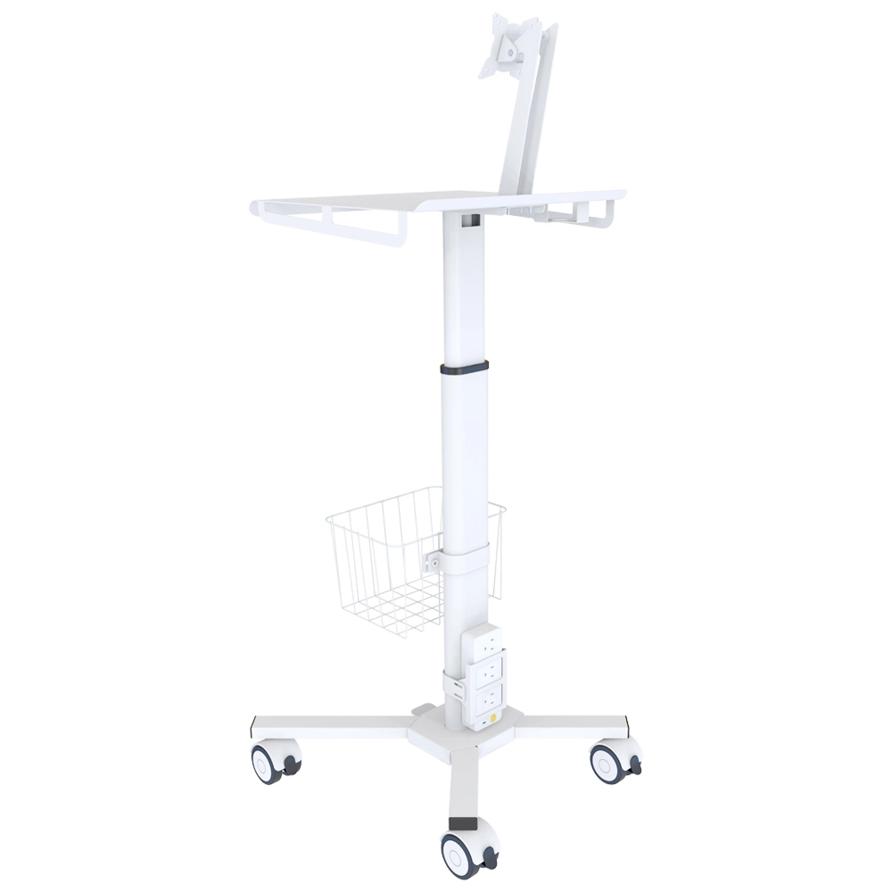 Medical Mobile Lifting Height Adjustable Gas Spring Workstation Cart Hospital Trolley