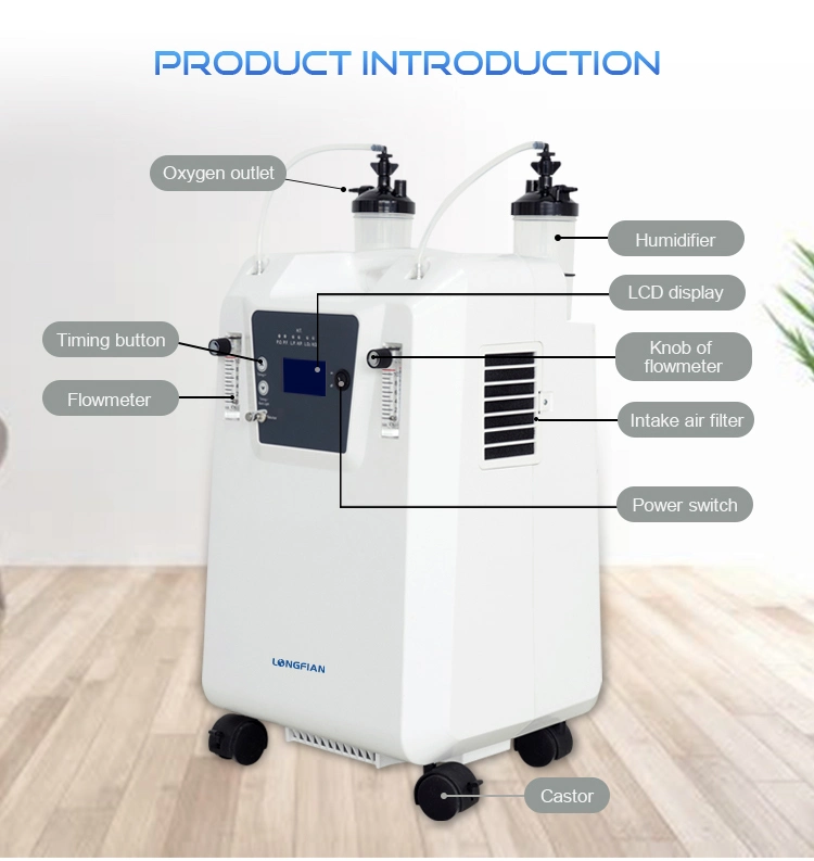 Price Oxygen Concentrator Dual Flow 10liters Price Oxygen Gas Plant 10L Medical Equipment Oxygen with CE