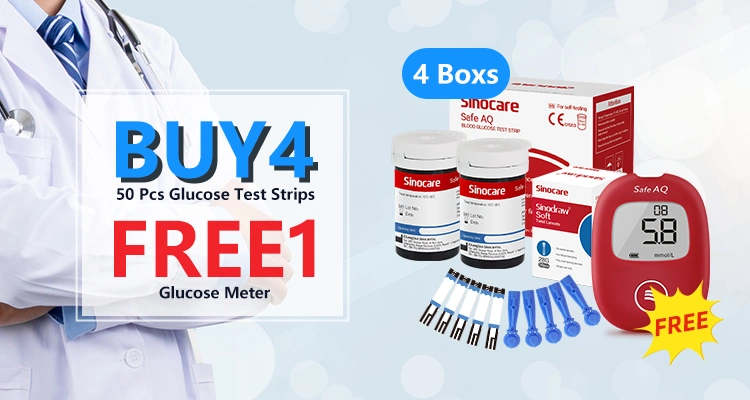 Sinocare Non Invasive Glucose Meter Free Glucose Monitoring Sensor Diabetic Test Strips Blood Glucose Test Strips