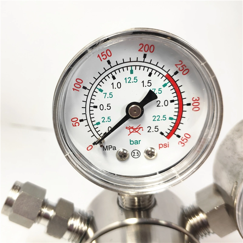 New Arrival 316L Pressure Reducer Cylinder Use Double Gauge Medical Oxygen Regulator