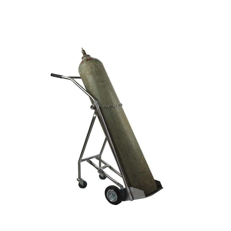 Hospital Instrument Oxygen Bottle Cart, Mobile Stainless Steel Medical Oxygen Cylinder Trolley Gas Cylinders Trolley