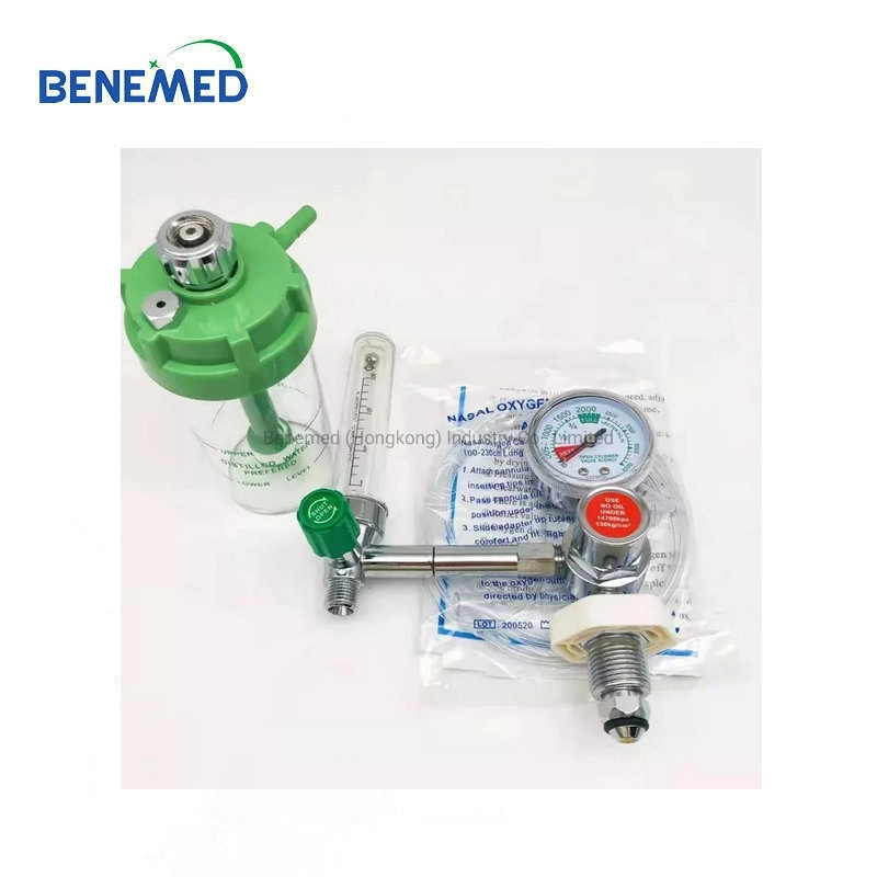 Medical Oxygen Regulator Flowmeter with Humidifier Bottle / Optional Connections