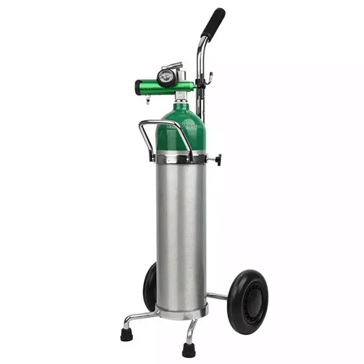 Oxygen Cylinder Trolley Stainless Steel Medical Oxygen Bottle Cart Gas Cylinders Cart for Hospital