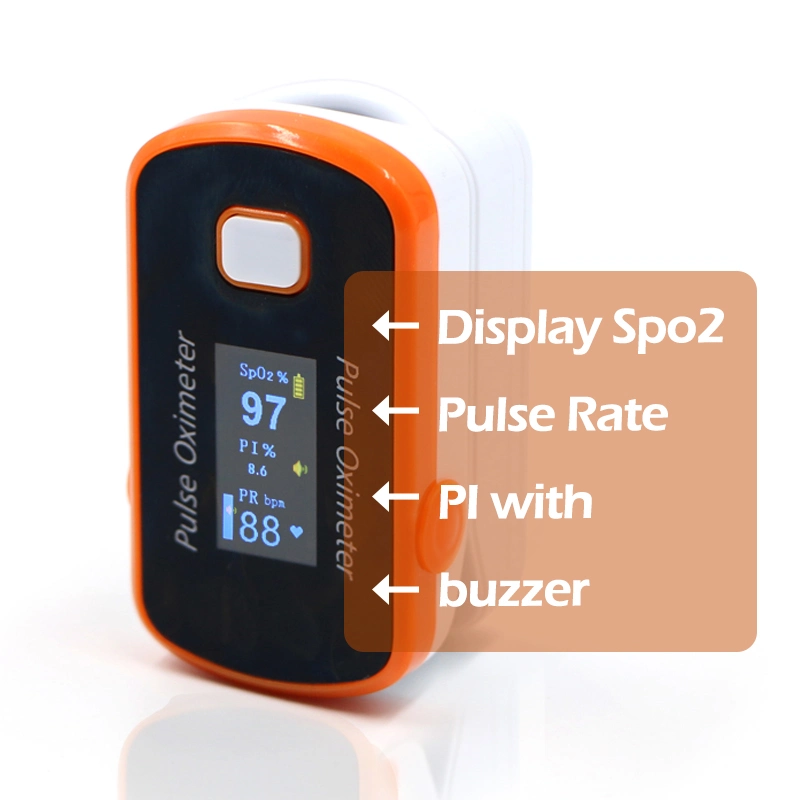 Fingertip Pulse Oximeter, Blood Oxygen Saturation Monitor with Battery