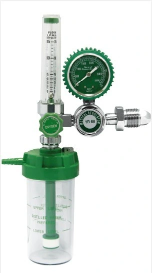 Oxygen Regulator and Flowmeter with Humidifier Bottle for Oxygen Cylinder Use