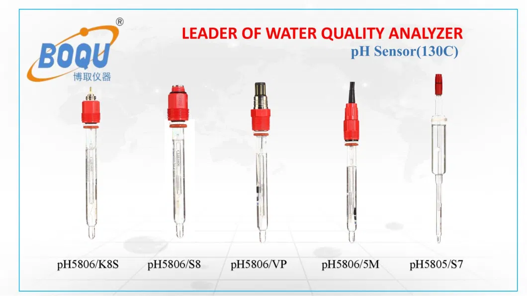 Boqu Hight Temperature pH 5806 for Double-Chamber Reference System or with Silver Ion Trap Sensor pH