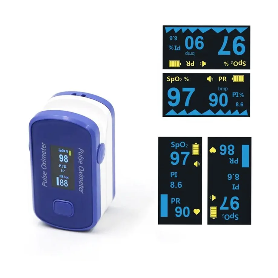 Fingertip Pulse Oximeter, Blood Oxygen Saturation Monitor with Battery