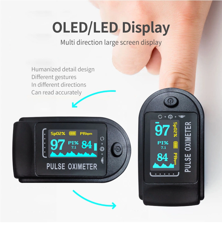 Finger Oximeter Digital Fingertip Pulse Oximeter Blood Oxygen Saturation Meter Finger SpO2 Pr Heart Rate Monitor Health Care