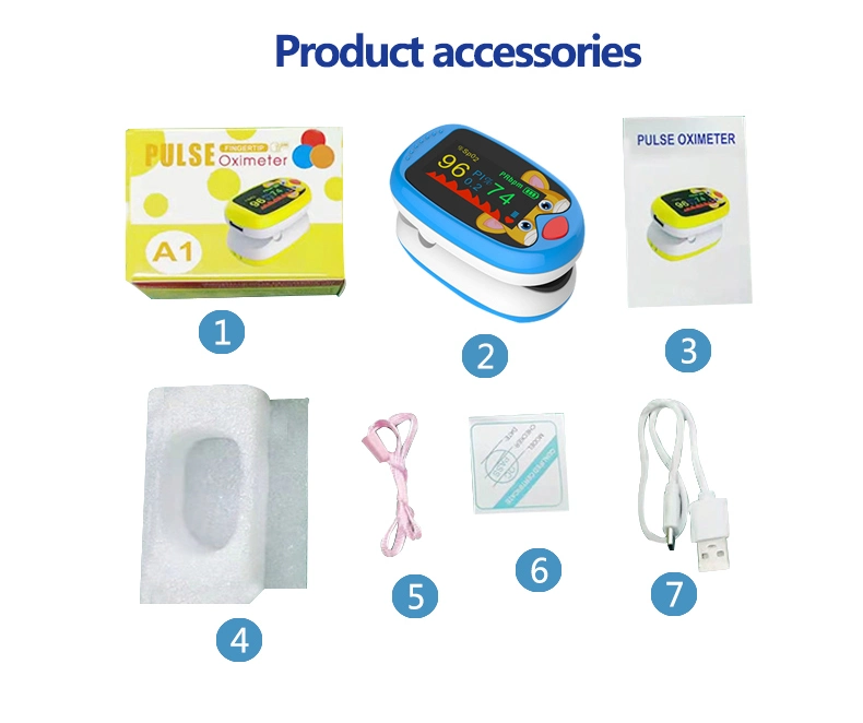 Stock for Kids 4 Color TFT Screen Pulse Oximeter Home Use Blood Oxygen Fingertip Oximeters Pulse Oximeters for Kids Children