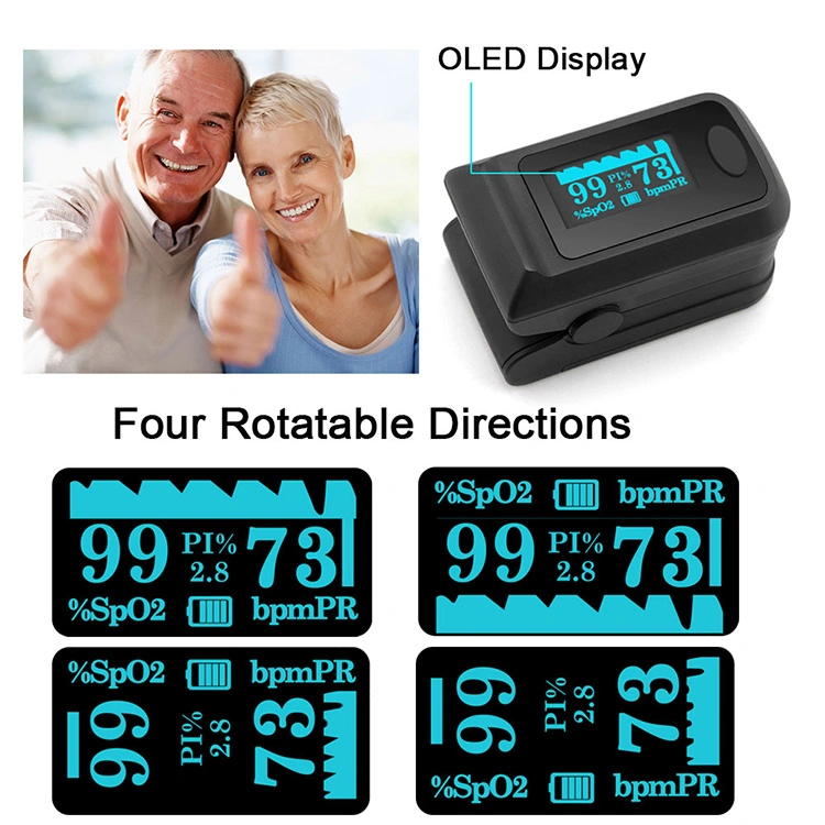 Medmount Portable Small Home Care LED Screen Pulse Finger Clip Oximeter with CE/ISO