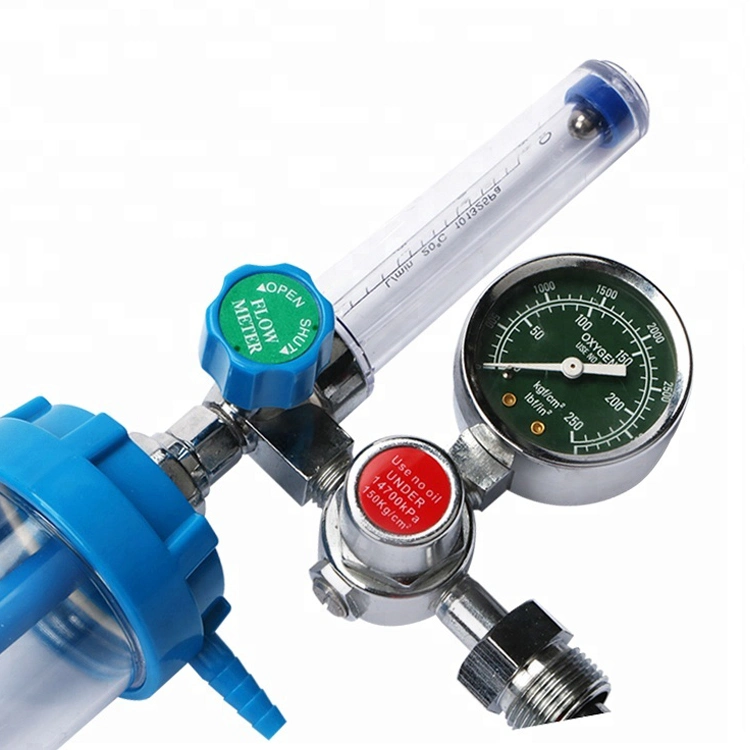 Medical Buoy Type Oxygen Inhalator Flowmeter with Humidifier Bottle Oxygen Regulator