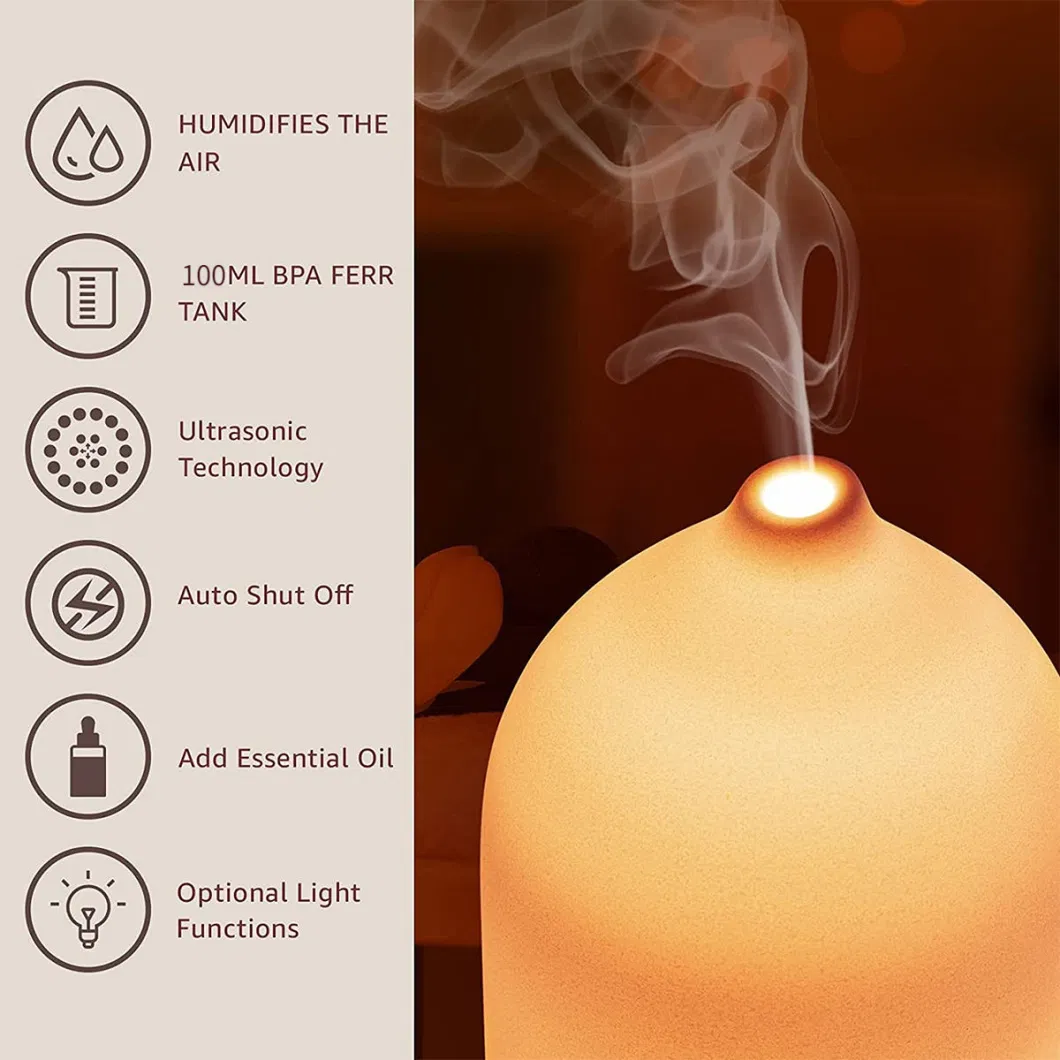 Ceramic Essential Oil Diffuser Indoor Electric Ultrasonic Air Humidifier Home Aromatherapy Machine