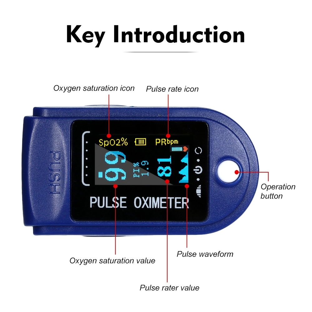 Five Color Cheap Portable Medical OLED Finger Pulse Oximeter Fingertip Pulse Oximeter