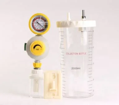 Vacuum Suction Regulator with Suction Bottle with Pressure Gauge for Medical