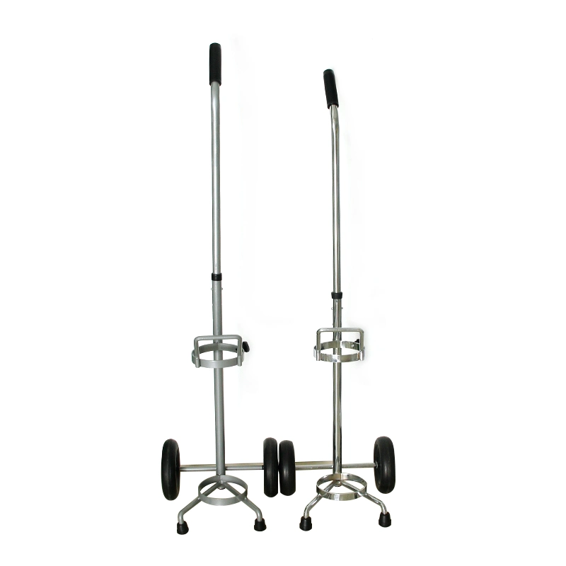 Aluminum Medical Oxygen Bottle Carts Gas Cylinder Trolleys