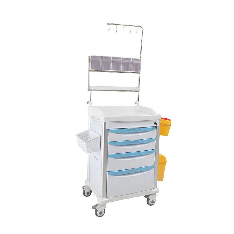 Hospital Equipment ABS Trolley Anesthesia Cart Medical Emergency Trolley