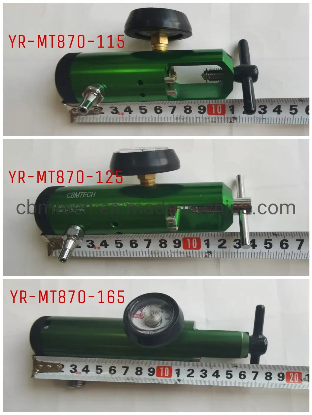 Oxygen Click-Style Regulators with Brass Washer Seal