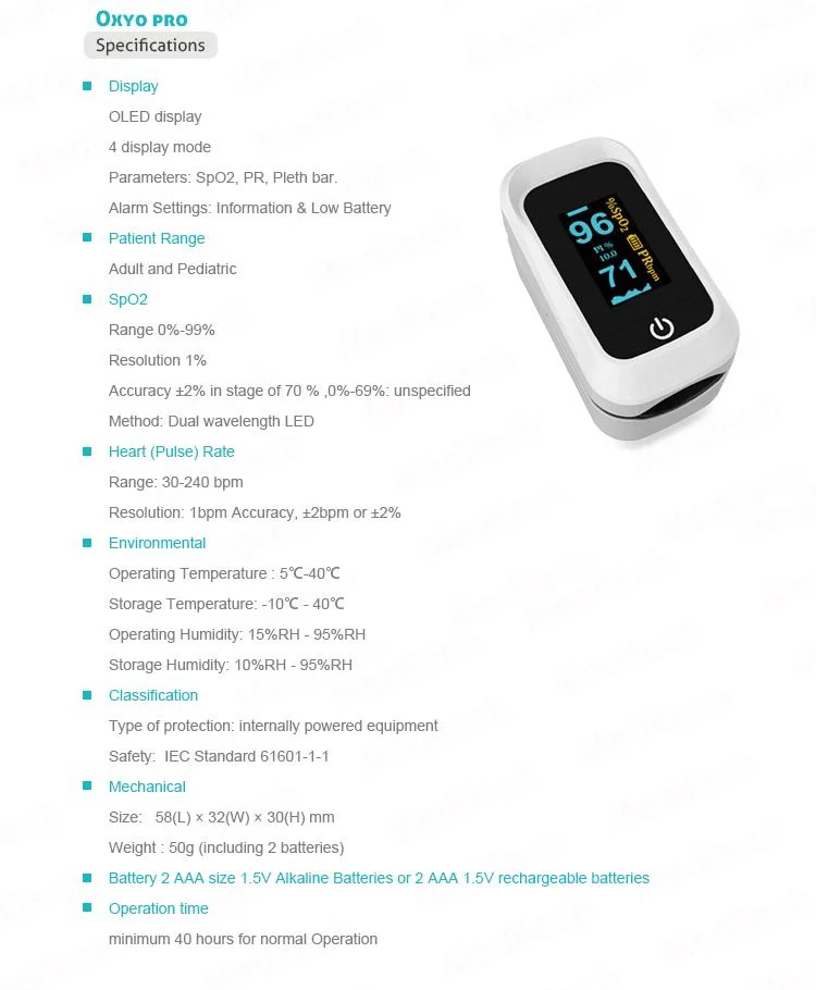 Fingertip Pulse Oximeter with Perfusion Index Measurement