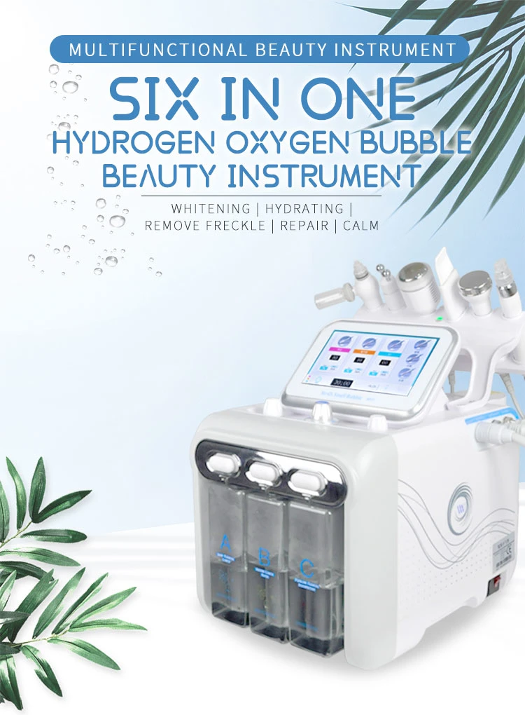 New 6 in 1 Water Oxygen Bubble Facial Beauty Machine Hydro Dermabrasion Beauty Equipment