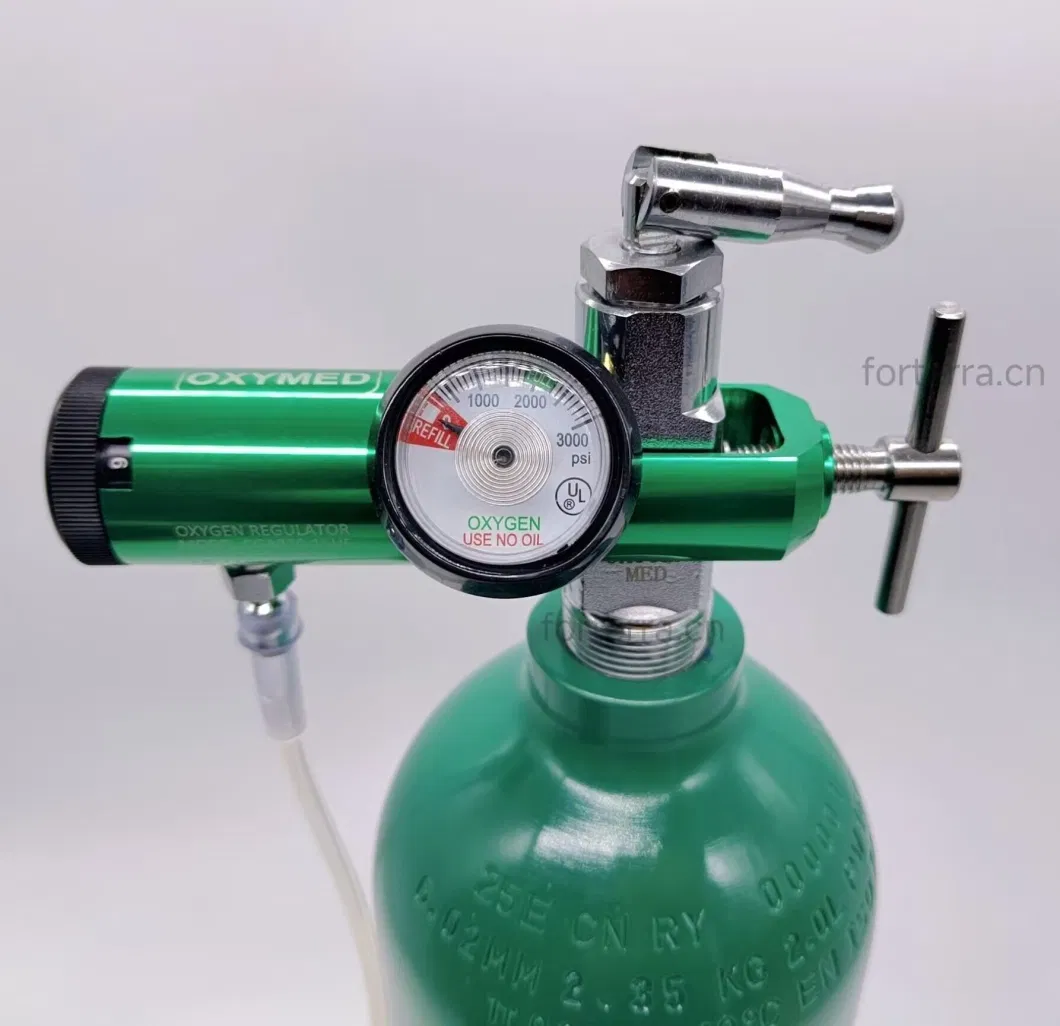 Medical Use Oxygen Gas Cylinder Regulator Barb 15L Air Pressure Regulator with Cga870 Connector