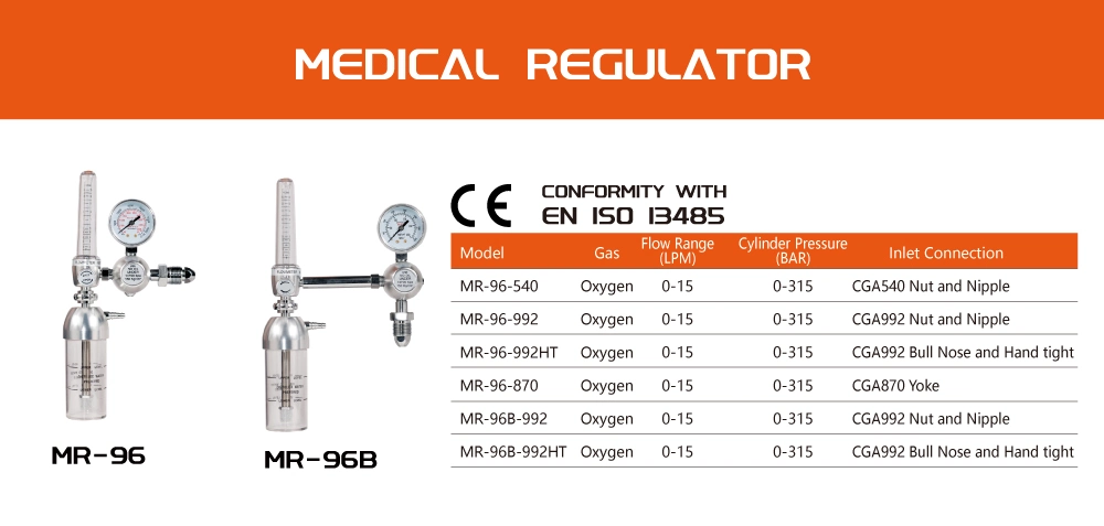 Premium Quality Medical Oxygen Regulator Aluminium