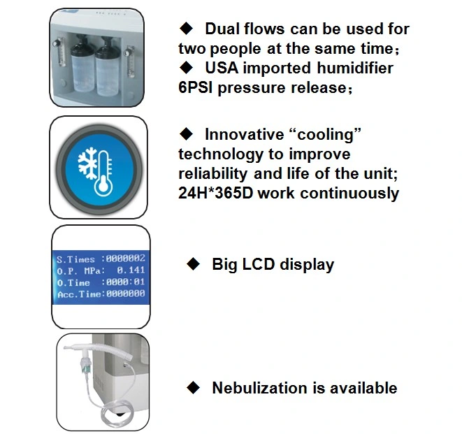 China Mobile Portable Oxygen Concentrator 10L Medical Grade Medical Device