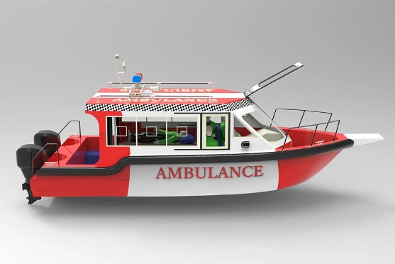 26FT 8m Aluminum Water Hospital Ambulance Boat for Sale