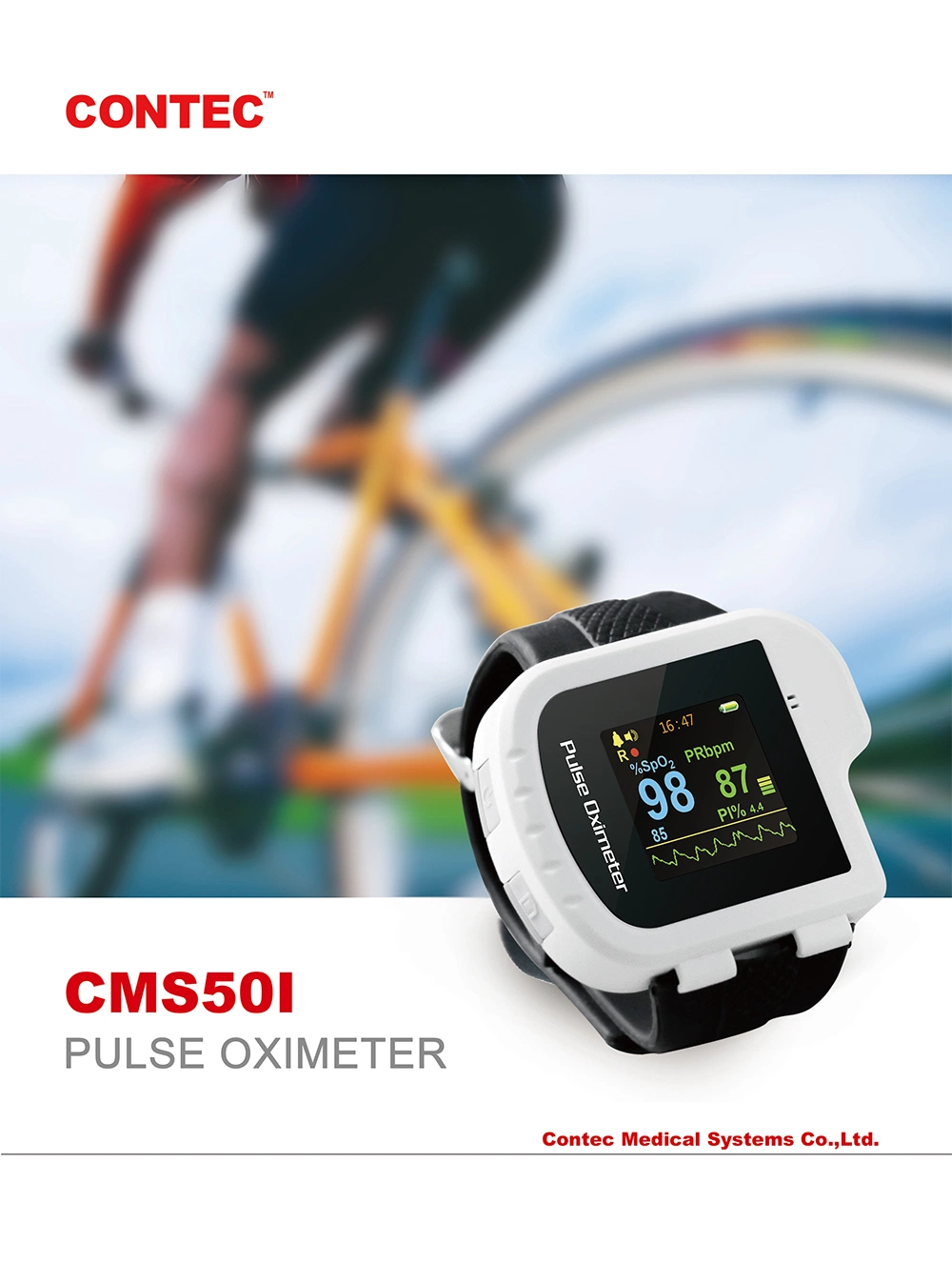 Contec Cms50I CE&FDA Wrist Pulse Oximeter SpO2 Sensor with Color Display