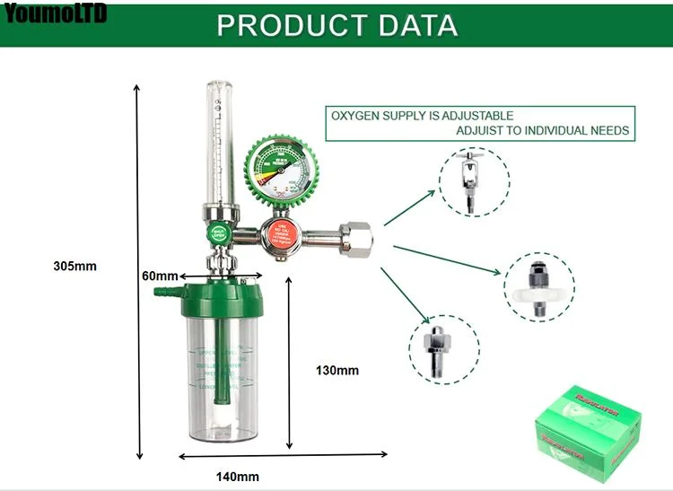 Strictly Tested Medical Oxygen Cylinder Pressure Regulator with Flow Meter