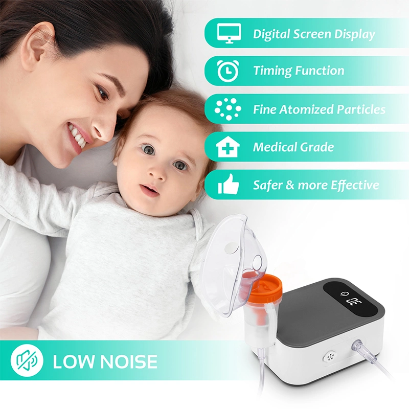 Fitconn New Arrivals Asthma Nebulizers Digital Timing Mini Portable DC Compressor Nebulizer