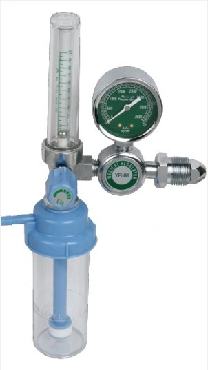 Oxygen Regulator and Flowmeter with Humidifier Bottle for Oxygen Cylinder Use