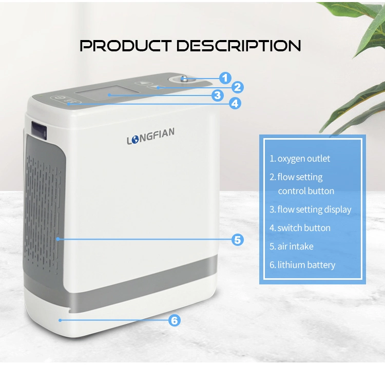 93% Purity Small Mini 1-5lpm Pluse Dose Oxygen Concentrator