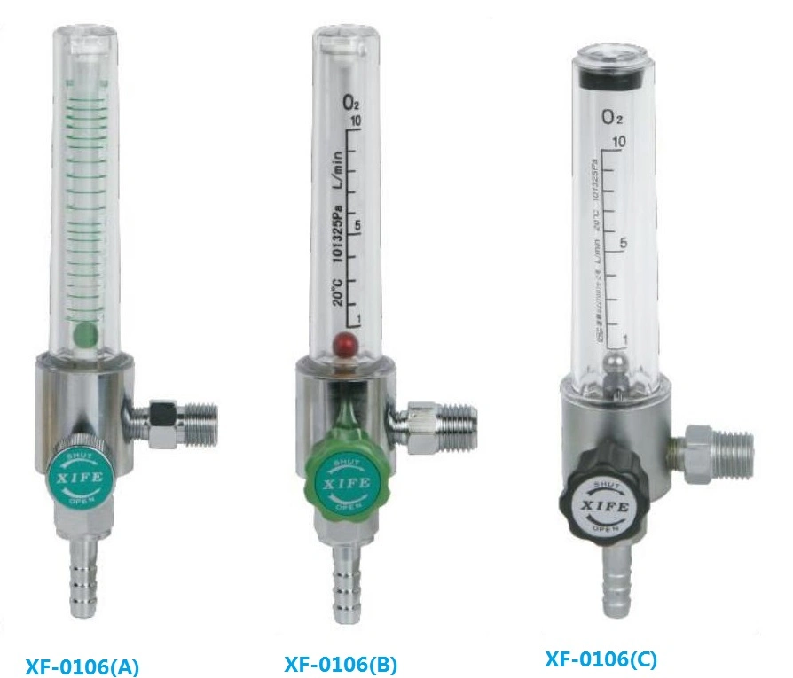 Oxygen Flowmeter with Regulator and Humidifier Bottle