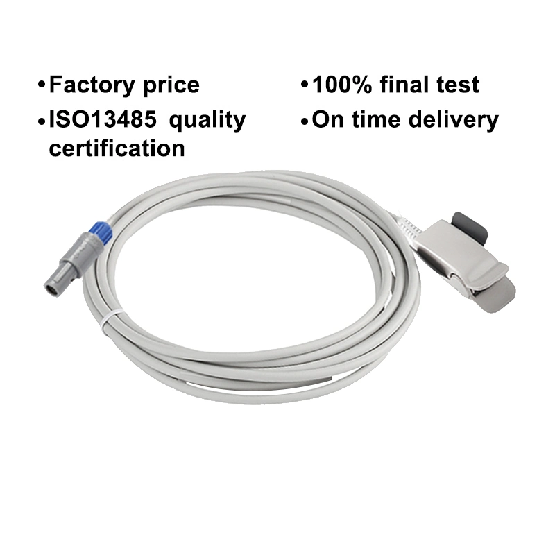 Medical Oxygen Saturation Adult Clip SpO2 Sensor Cable for Edan