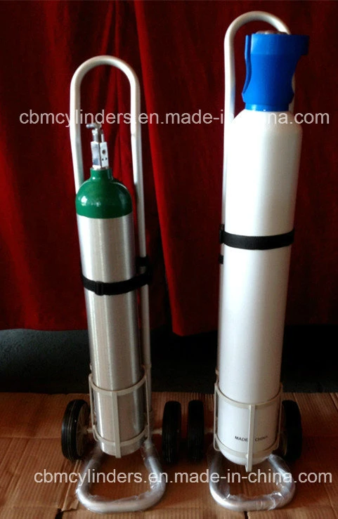 Aluminum Medical Oxygen Bottle Carts Gas Cylinder Trolleys