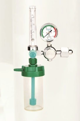 Oxygen Regulator and Flowmeter with Humidifier Bottle for Oxygen Cylinder Use