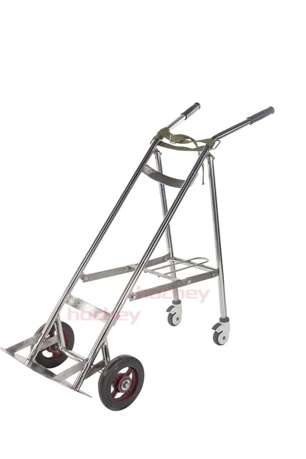 Hospital Equipment Stainless Steel Hand Carts Oxygen Cylinder Trolley with Handle