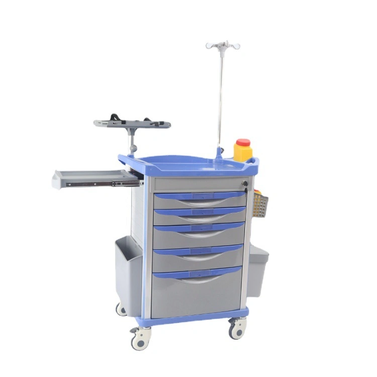 Hot Sale Multifunction Hospital Clinic Medical Mobile Nursing Cart ABS Anesthesia Trolley