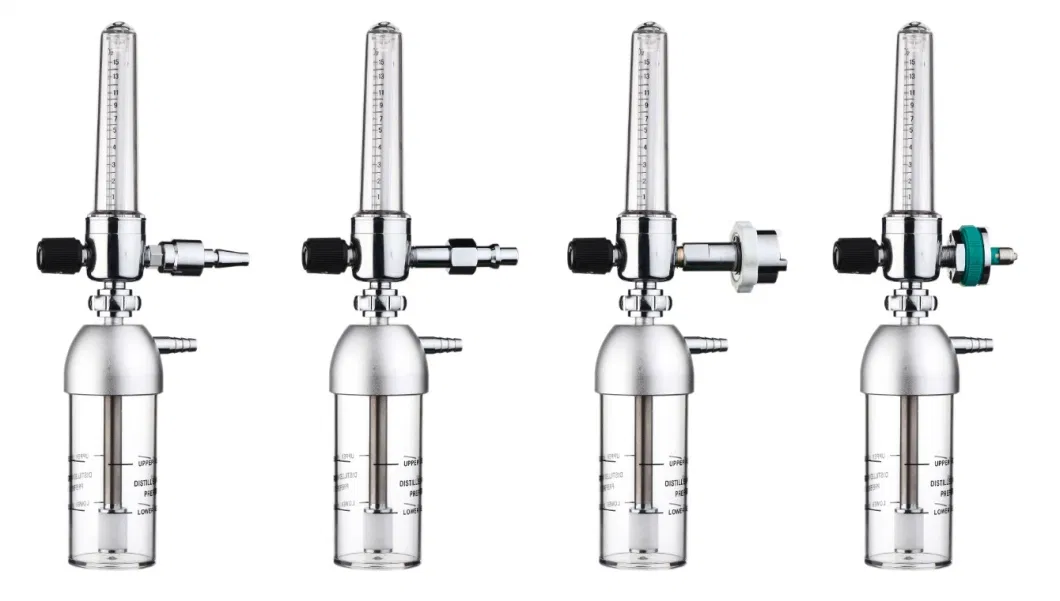 Single Oxygen Flowmeter with Humidifier Hospital Use Oxygen Gas Flow Meter