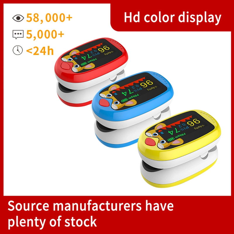 Stock for Kids 4 Color TFT Screen Pulse Oximeter Home Use Blood Oxygen Fingertip Oximeters Pulse Oximeters for Kids Children