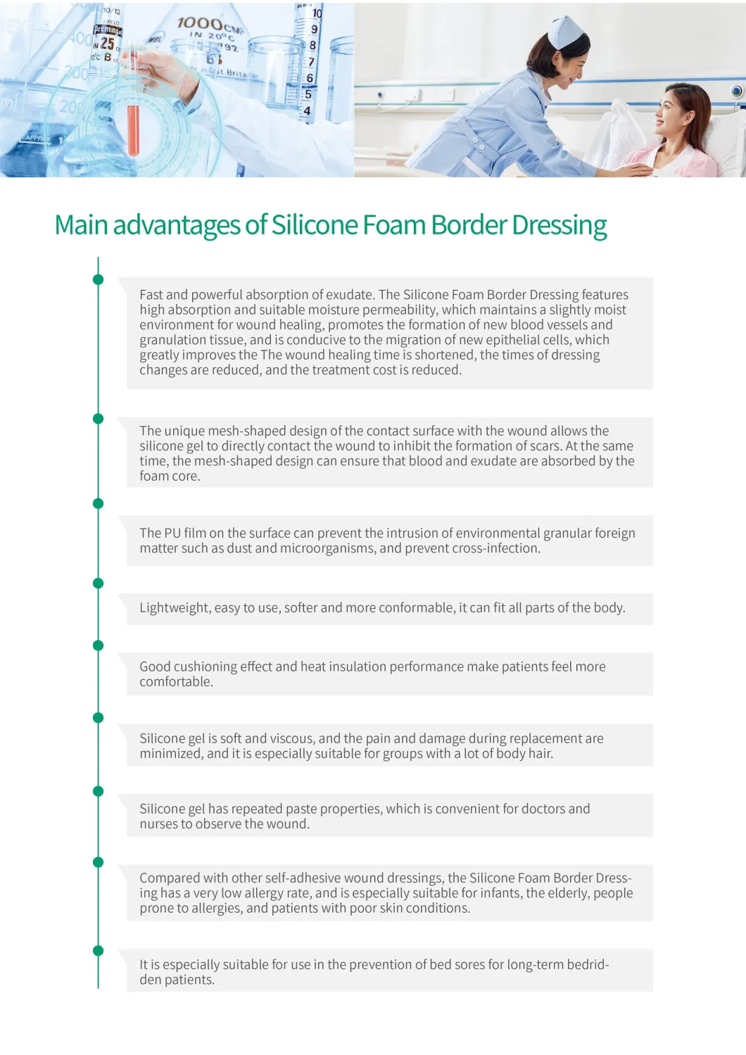 Silicone Adhesive Border Sacral Foam Dressing for Bed Sores