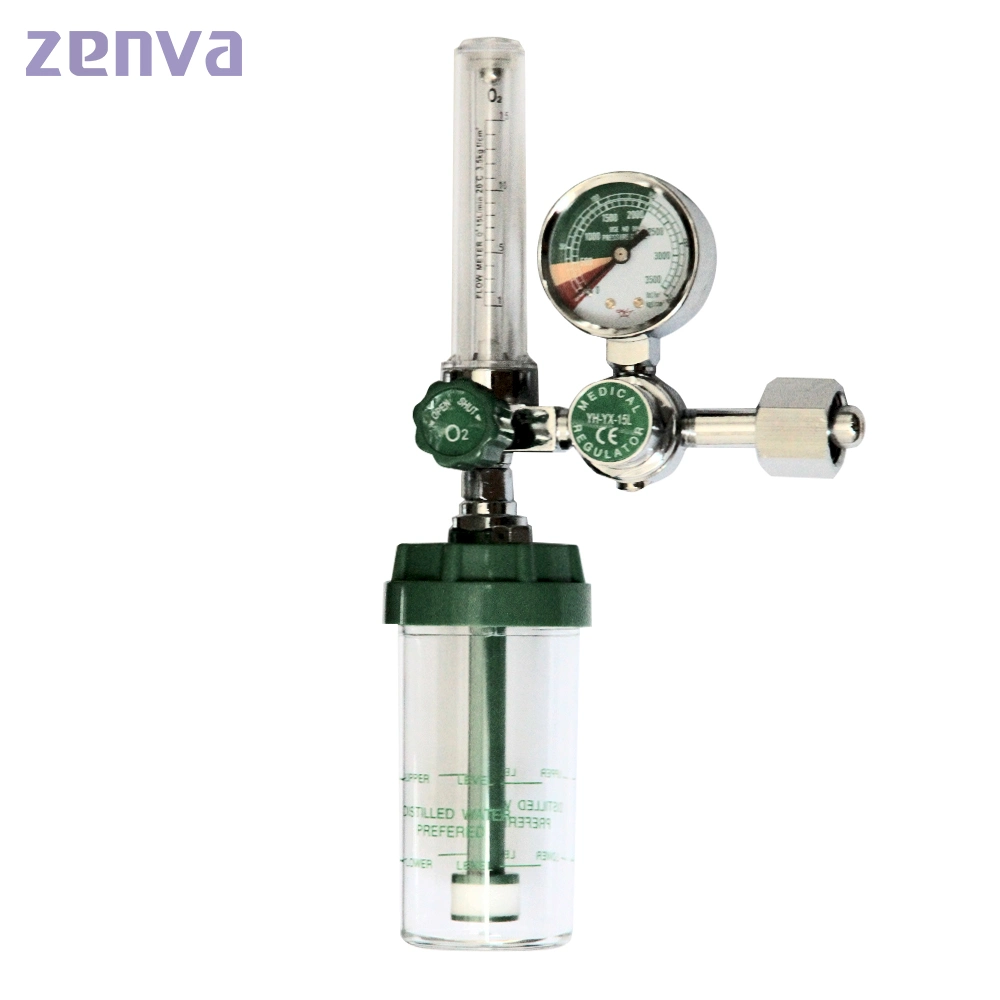 Medical Oxygen Regulator with Humidifier Bottle Connect to Oxygen Cylinder Valve