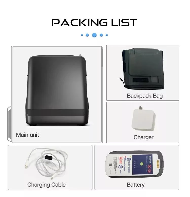 New Design Portable Battery Operated Traveling Use Pulse Model Portable Oxygen Concentrator